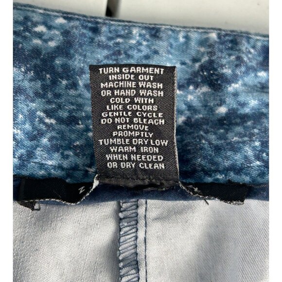 Zac & Rachel Snake Print Stretch Capris Pants Women 16 Blue Straight Leg Casual - Picture 5 of 7